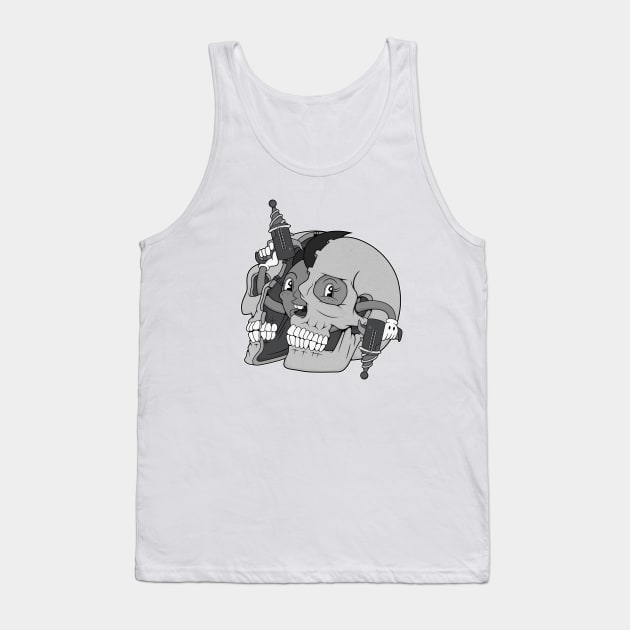 Retro Skull Lad Tank Top by Woah_Jonny